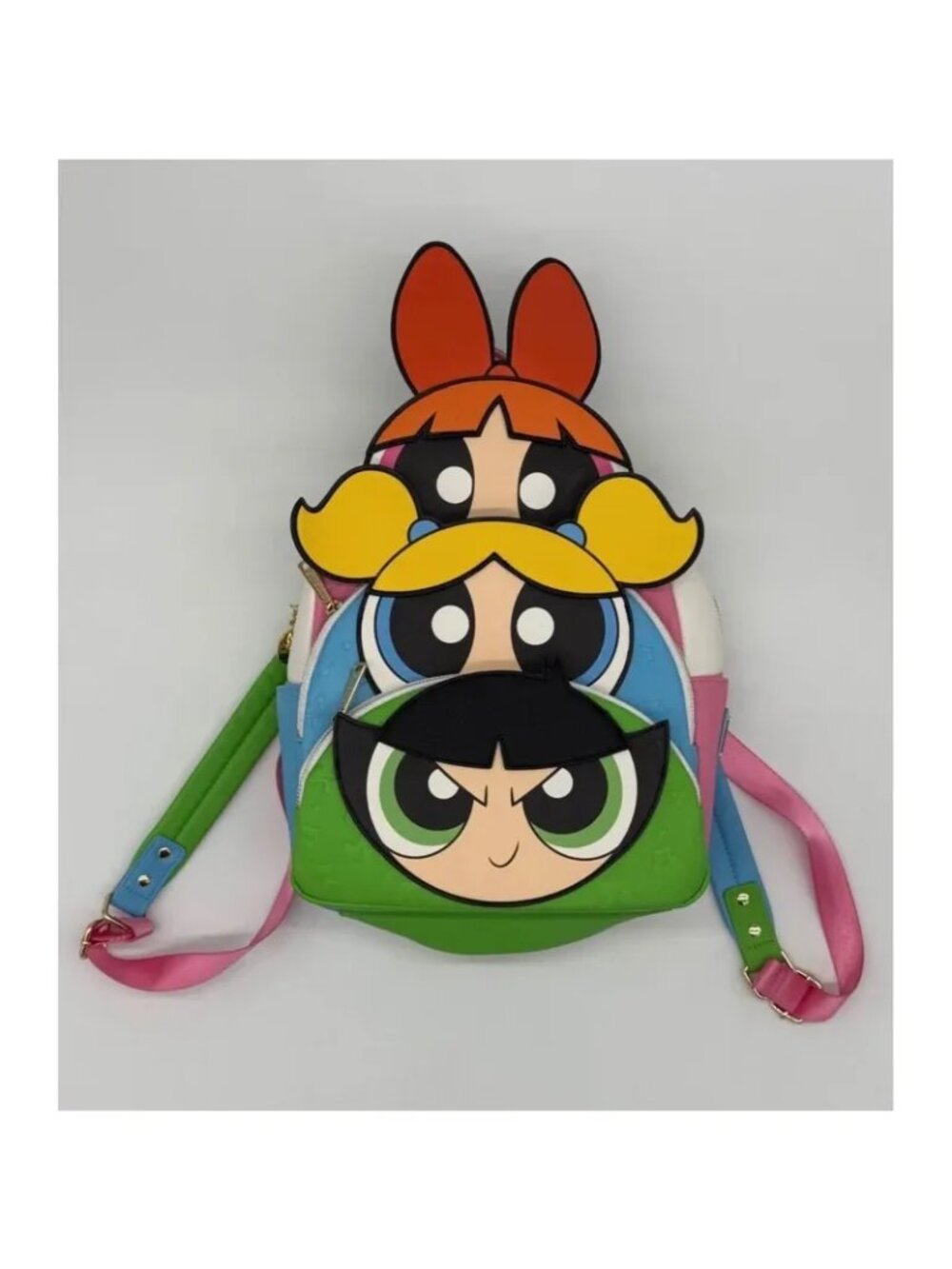 {Powerpuff Girls Loungefly Backpack With Blossom Bubbles & Buttercup Design Colo